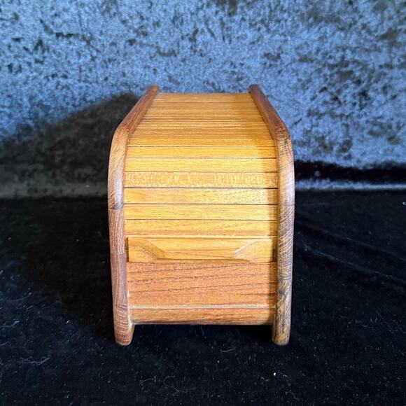 MCM Teak Recipe Holder | Made in Thailand | Roll Top Style - Picture 10 of 10